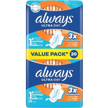 Always Винаги ултра нормална крилата санитарна салфетка 20бр (10fc010186)