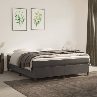 Petrashop 3144688 boxspring postel s matrací tmavě šedá samet