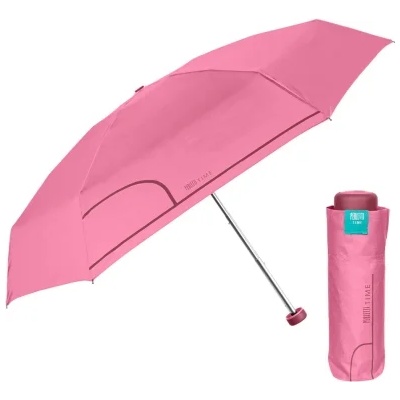 Дамски неавтоматичен мини чадър Perletti Time 26295, Розов