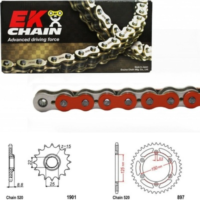 EK Chain Řetězová sada KTM 250 EXC-F 10-14 – Sleviste.cz