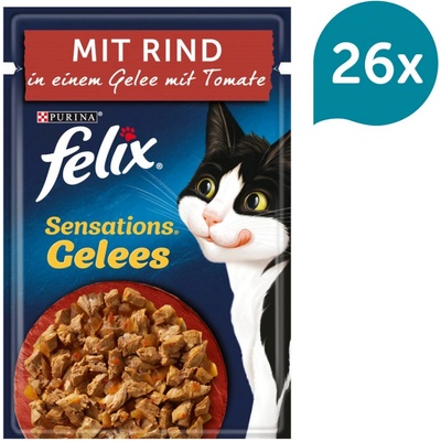 Felix Sensations hovězí maso s rajčaty v želé 26 x 85 g