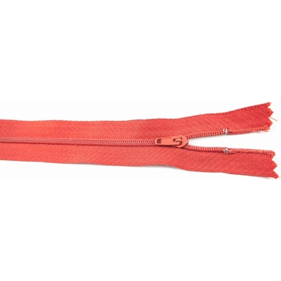 Nedeliteľný jemný plastový špirálový zips (veľkosť číslo 3) rôzne farby - dĺžka 12 cm - 60 cm 18 cm Červenorezavá