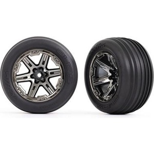 Traxxas колело 2.8", джанта RXT черно хромиран, гума Ribbed (2) (предни)