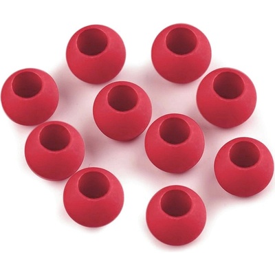 Prima-obchod Plastové korálky matné s velkým průvlekem 10x12 mm, barva 5 (3) červená světlá