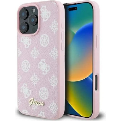 GUESS Калъф Guess Peony Script Logo MagSafe за iPhone 16 Pro - розов (3666339345549)
