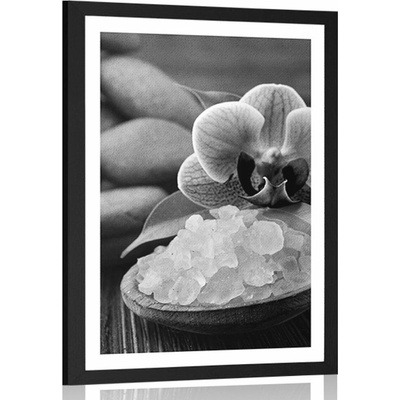 Plakát s paspartou kouzlo wellnessu v černobílém provedení - 20x30 white