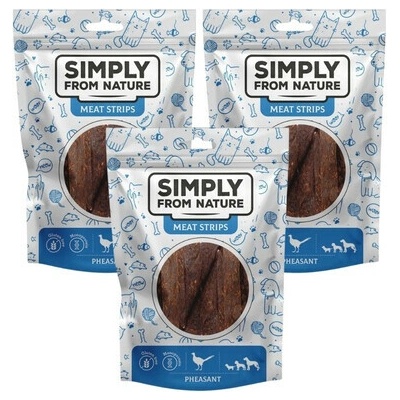 SIMPLY FROM NATURE Meat Strips Bažantie stripsy pre psov 3x 80 g