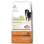 Natural Trainer Dog Sensitive No Gluten Medium & Maxi Adult with Pork - храна за пораснали кучета, БЕЗ ГЛУТЕН, над 1 година, от средни и едри породи, с чувствителни стомаси, с прасе - 12 кг, Италия - 925255