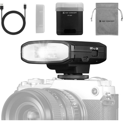 K&F Concept KF-M01 mini flash GN12 with 2000 mAh battery and USB-C charging K&F Concept