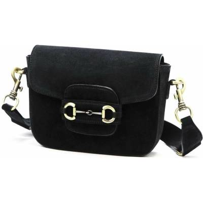 Luka dámska kožená semišová kabelka 20-095-02 Black Small Letter Bag