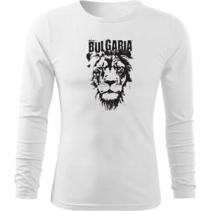 DRAGOWA fit-t Тениска с дълъг ръкав български лъв, бяла (37125)