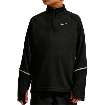 Nike Детска тениска Nike Kid's Miler Dri-FIT 1/2-Zip Top Running shirt - Black / Reflective Silver (704-6159-0113)