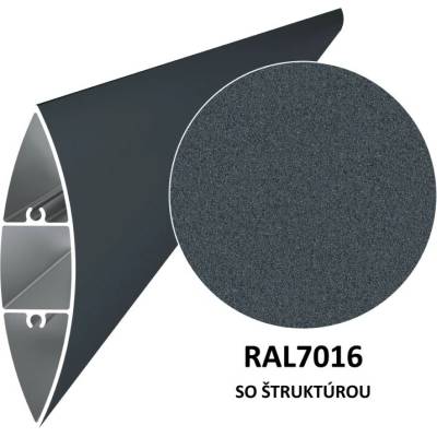 Hliníkový profil 100 x 24,5 x 6000 mm, štruktúra RAL 7016
