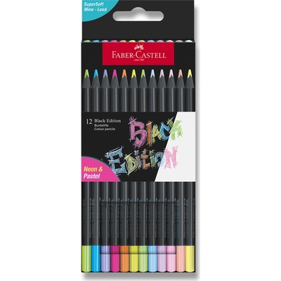 Faber Castell 116410 Black Edition Pastel + Neon 12 ks