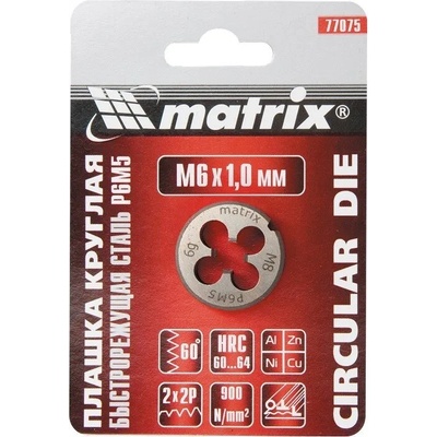 MTX Плашка М12 х 1, 25 mm, Р6М5 MTX
