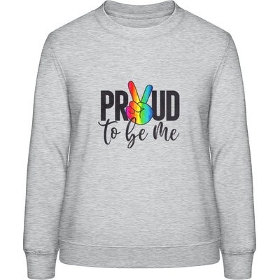 AWDis Sweat mikina s Nápisom Proud to be me šedivá sivá