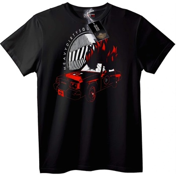 NOONEBRAND Тениска Огнена Кола Тежко Мръсно - 6XL, Black