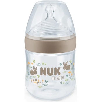 Nuk Шише със силиконов биберон NUK for Nature - 150 ml, размер S, Бежово (10743074)