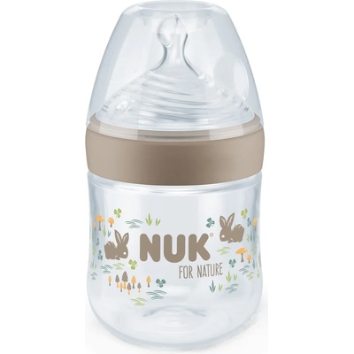Nuk Шише със силиконов биберон NUK for Nature - 150 ml, размер S, Бежово (10743074)