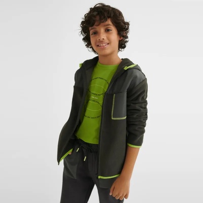 MAYORAL Поларен суичър с контрастни мотиви за момче Майорал в сиво