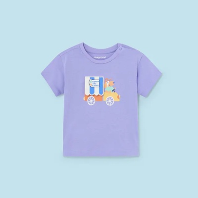 MAYORAL Тениска къс ръкав play dog happy ice cream в лилаво за бебе момче Mayoral