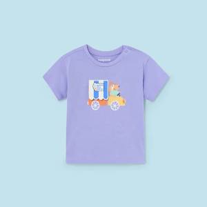 MAYORAL Тениска къс ръкав play dog happy ice cream в лилаво за бебе момче Mayoral