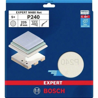 Bosch Accessories 2608901639 brúsna sieť pre brúsky na sadrokartón Zrnitosť 240 (Ø) 225 mm 5 ks