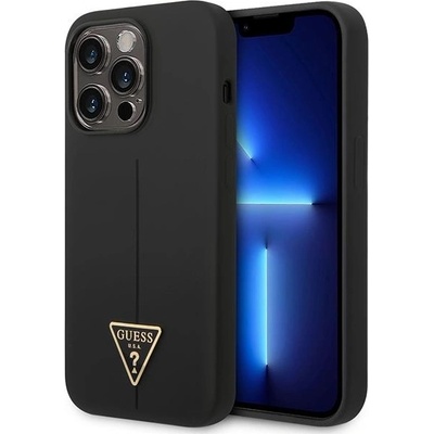 GUESS Кейс Guess GUHCP14LSLTGK за iPhone 14 Pro 6.1", черен / черен, твърд, Silicone Triangle (GUE002324-0)