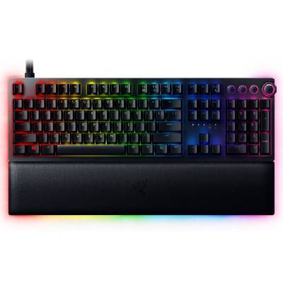 Клавиатура Razer Huntsman V2 Analog (RZ03-03610100-R3M1), гейминг, механична, RGB подсветка, поставка за китки, черна, USB (RZ03-03610100-R3M1)