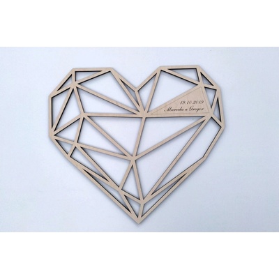 MAJADESIGN Dřevěný obraz - SRDCE Provedení srdce: 25 x 23 cm s gravírovaným segmentem