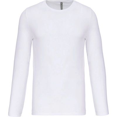 Kariban Vintage K3016 pánske elastické tričko s dlhým rukávom white