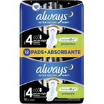 Always Дамски превръзки с крилца Always Ultra - Ultra Night Plus Duo, 12 броя