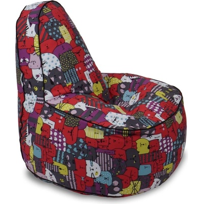 Pufrelax Пуф стол 200л. , OK Junior, Водоустойчив, Перящ се калъф, принт, Cattitude