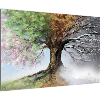 Obraz - Strom čtyř ročních období, jednodílný 90x60 cm