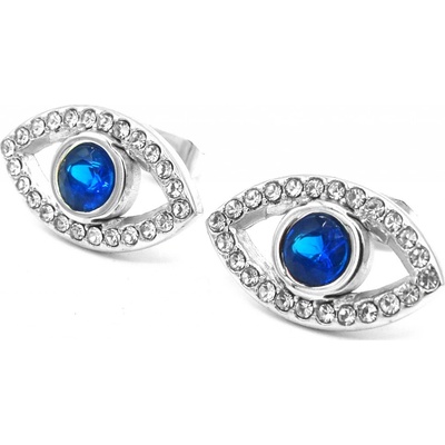 Steel Jewelry náušnice BOŽÍ OKO MODRÉ chirurgická ocel NS231185