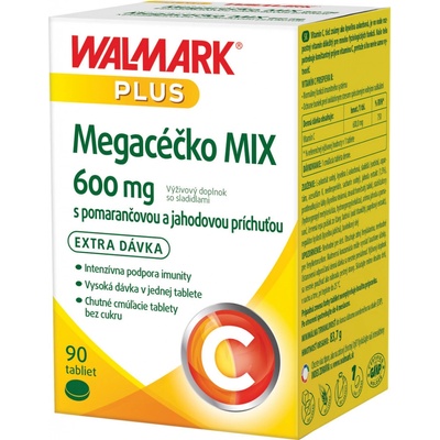 Walmark MegaCéčko 600 mg cmúľacie tablety pomaranč 90 tabliet