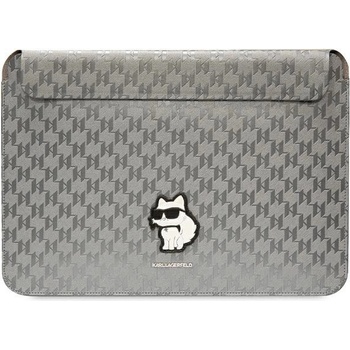 KARL LAGERFELD Karl Lagerfeld Saffiano Monogram Choupette калъф за лаптоп, 14", сребрист