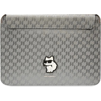 KARL LAGERFELD Karl Lagerfeld Saffiano Monogram Choupette калъф за лаптоп, 14", сребрист