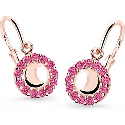 Cutie Jewellery detské náušnice z ružového zlata C2750-10-X-4 fuchsiová