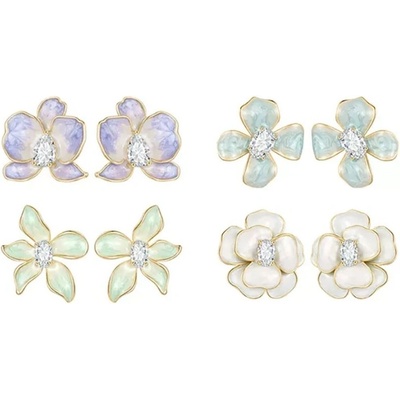 JAY Sada čtyř párů květinových náušnic Delara stříbrné zapínání JAY-9163-ZS51292 Barevná/více barev
