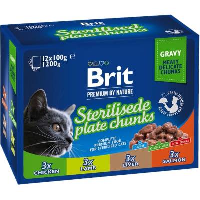 Brit Premium by Nature Sterilized Plate Chunks in Gravy 12x100 g