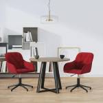 vidaXL Въртящи трапезни столове, 2 бр, виненочервени, кадифе (3103382)