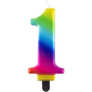 Godan Свещ за рожден ден Rainbow, 8 см - 1
