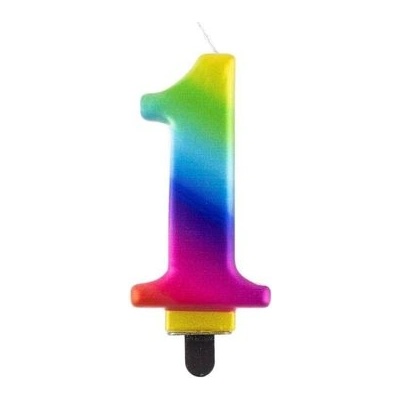Godan Свещ за рожден ден Rainbow, 8 см - 1