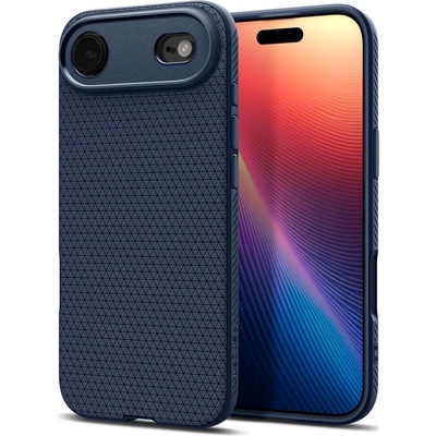 Spigen Удароустойчив силиконов (TPU) калъф за iPhone 17 Air - Spigen Liquid Air Case (тъмносин) (ACS10303)
