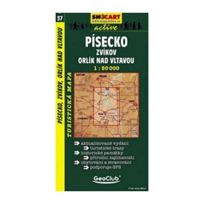 Písecko Zvíkov Orlík n. Vltavou turistická mapa