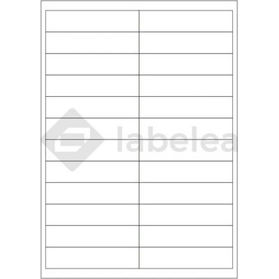 Labelea Samolepiace etikety 100x23 mm biele papierové, na hárku A4, pre laserovú a atramentovú tlač, Farba etikiet Biela, Počet hárkov v balení 100 EPY100023W024S