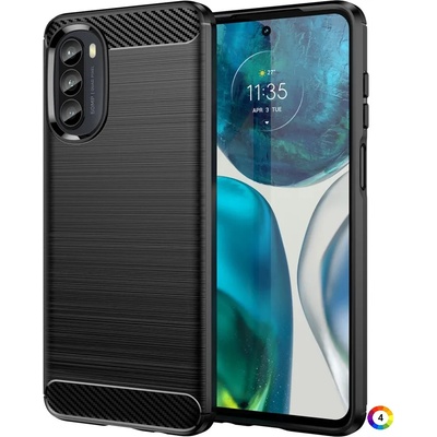 Motorola Moto G52 Удароустойчив Carbon Fiber Калъф и Протектор