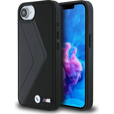 BMW Калъф BMW Oversized Stripes MagSafe за iPhone 16e - черен (3666339454777)