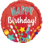 Amscan Балон от фолио Happy Birthday - червен